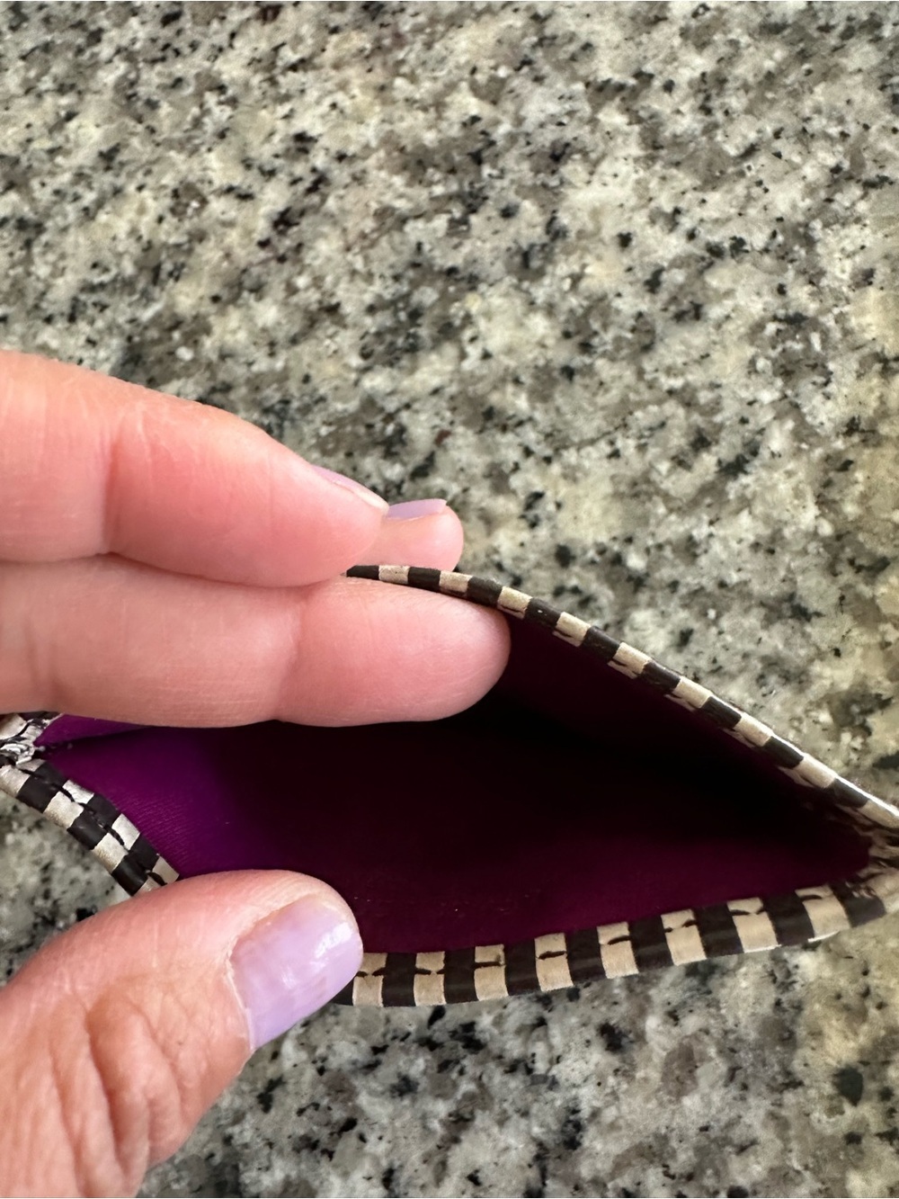 henri bendel Black and White Striped Card & Key Holder - Picture 7 of 10